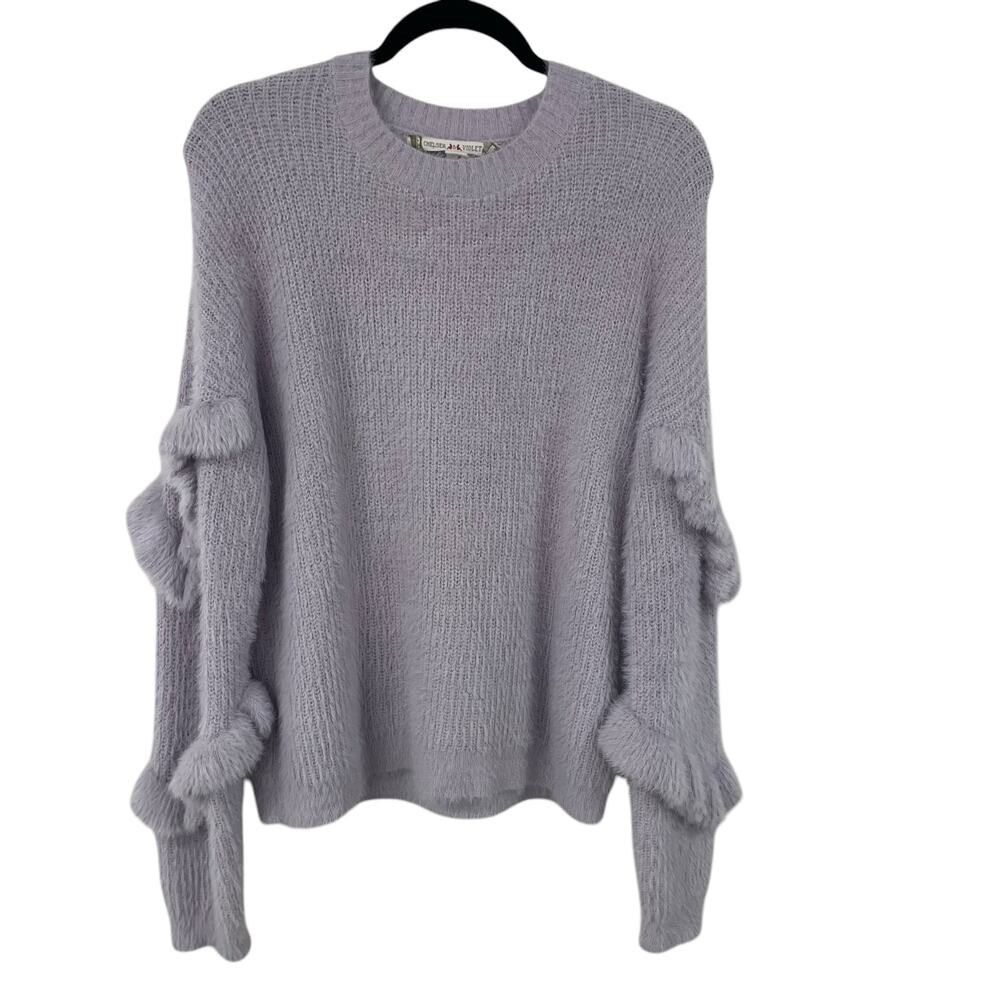 Chelsea & Violet Light Purple Ruffle Sleeve Sweater Womens Medium